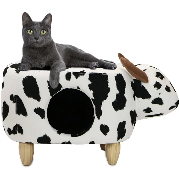 Critter Sitters 16x22 Pet House Ottoman Cow