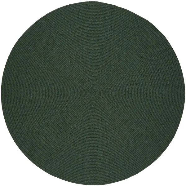 Pura Braided Green Wool Rug - Hunter Green, 8' Round