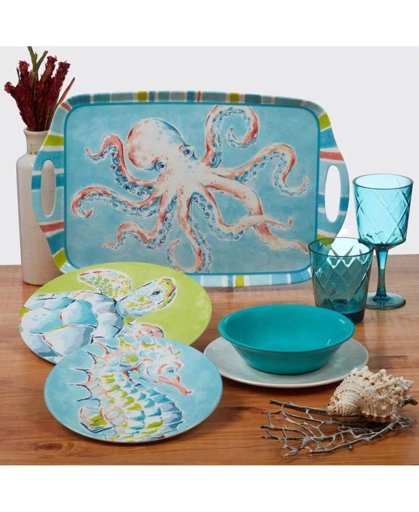 Certified International Deep Sea 6-Pc. Melamine Dinner Plate Set