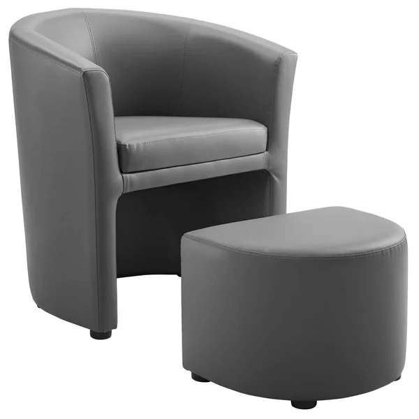 Modway Divulge Armchair and Ottoman - Gray