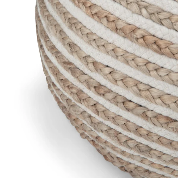 The Curated Nomad Holladay Round Pouf in Natural Jute