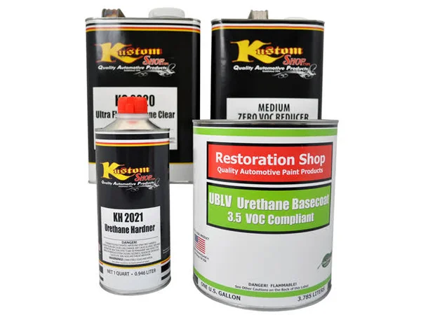 Deep Aqua Low VOC Urethane Basecoat/Premium Clearcoat Car Auto Paint Complete Medium Gallon Kit - Restoration Shop