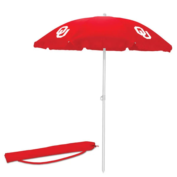 Picnic Time Oklahoma Sooners Portable Beach Umbrella - Red