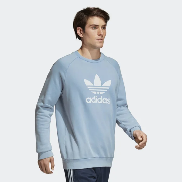 Adidas Originals Men's Trefoil Crew Sweatshirt, Blue, Size: XL