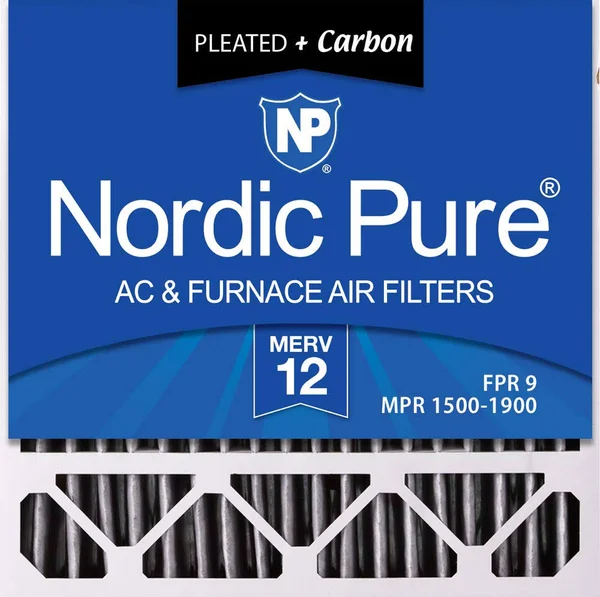 Nordic Pure 20x20x5HPM12C-2 Honeywell Replacement Pleated MERV 12 Plus Carbon