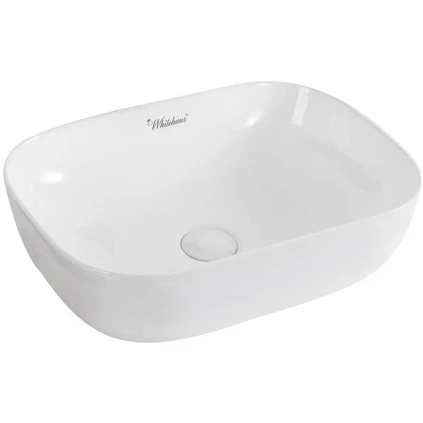Whitehaus Collection Isabella Plus Rectangular Vessel Bathroom Sink, Black/Gold