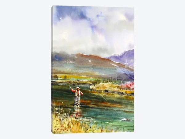 iCanvas Fishing II Art by Dean Crouser Canvas Art Wall Decor