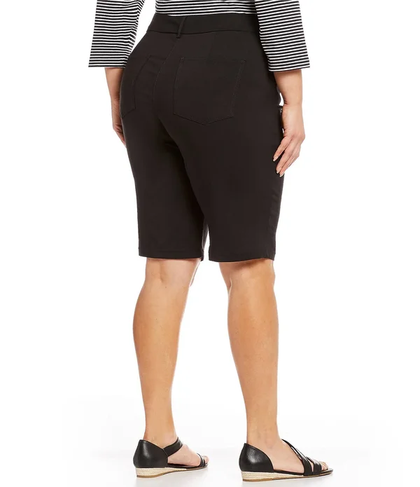 Ruby Rd. Plus Size Flat Front Solar Millenium Tech Shorts - 16W