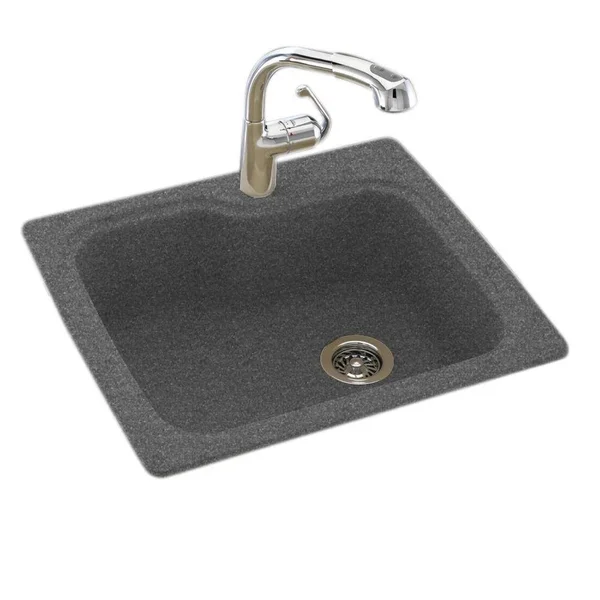 Swanstone KS02522SB.012 Solid Surface 1-Hole Dual Mount Single-Bowl Kitchen Sink 25-in L x 22-in H x 9-in H Night Sky