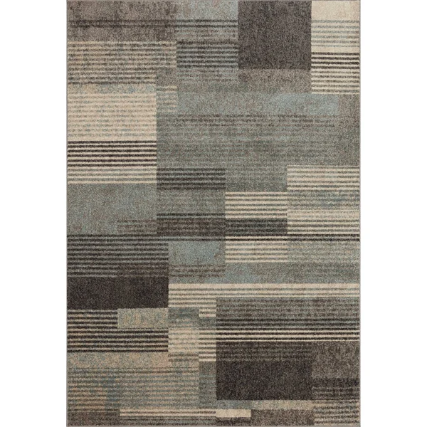 Alexander Home Bradford Modern Stripe Area Rug - 7&-10x22 x 10& - Storm, Taupe