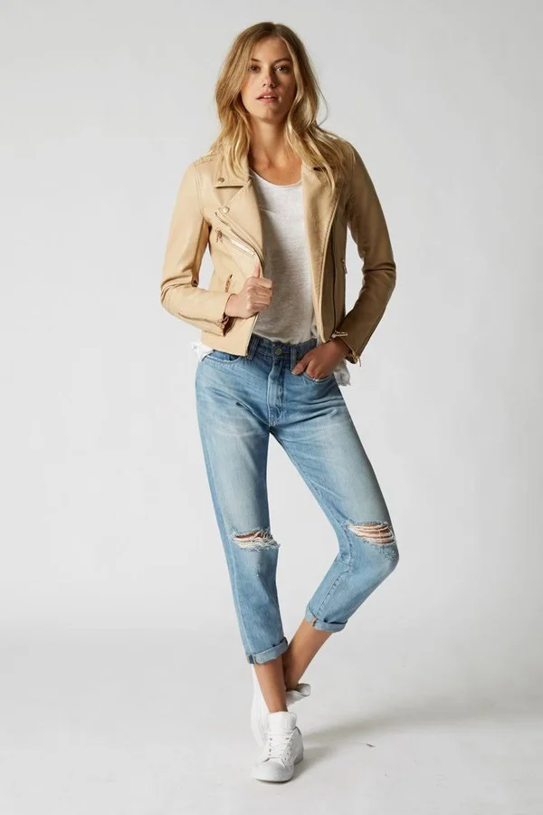 Blanknyc Faux Leather Moto Jacket Natural Light