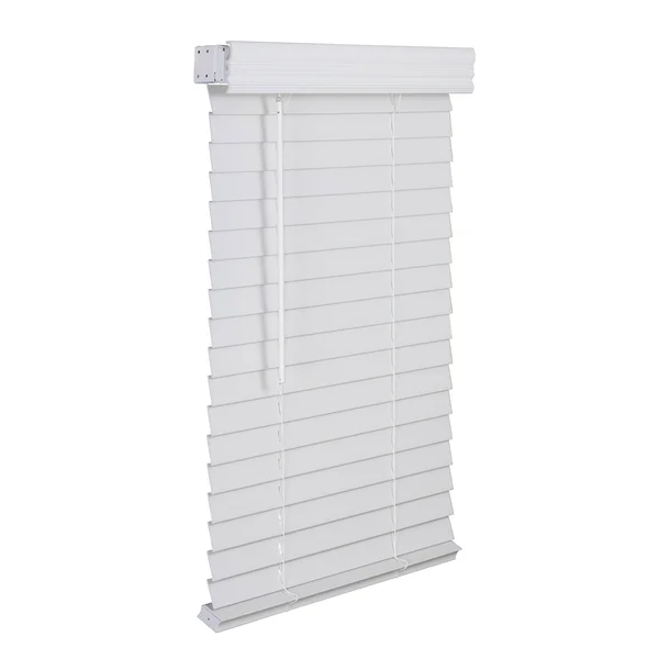 2x22 Cordless Faux Wood Blind - Smooth White - 40.5x22 W x 48x22 L