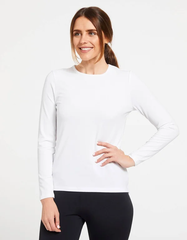 Long Sleeve T-Shirt UPF 50+ Sensitive Collection - Womens Sun Safe Top Light Yellow
