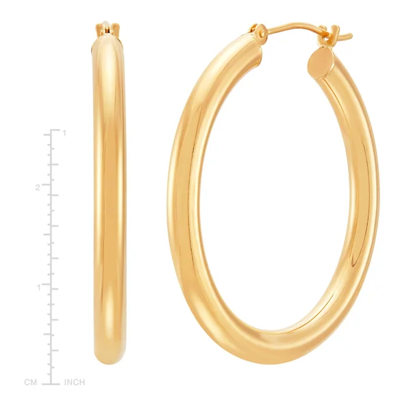 Macy&s Polished Hoop Earrings in 14K Gold - Metallic - Earrings