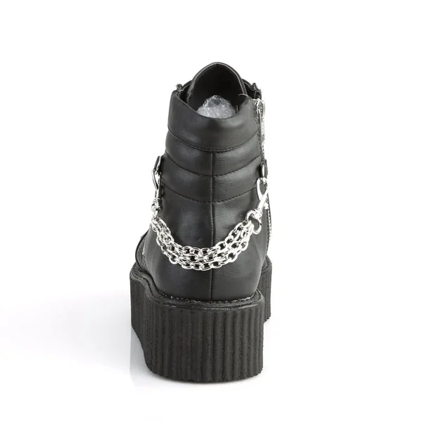 Demonia - V-CREEPER-565 9, Black Vegan Leather