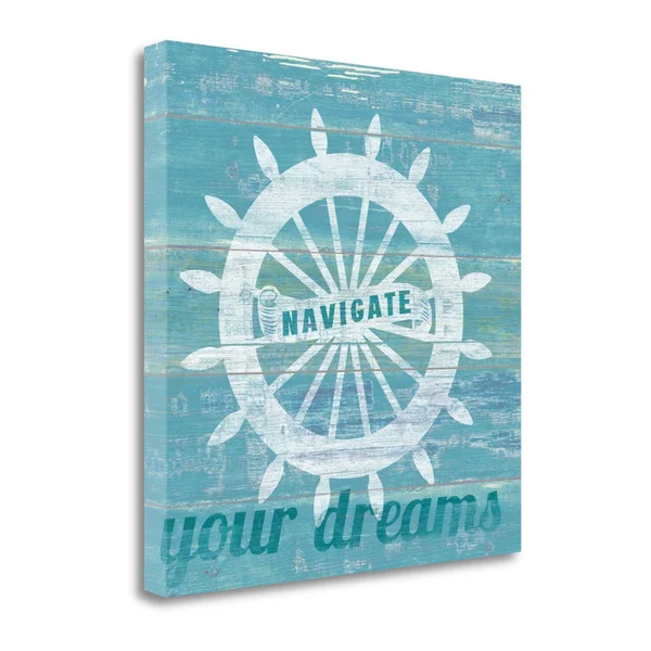 Drift Captains Wheel by Sue Schlabach Wrapped Canvas Wall Art