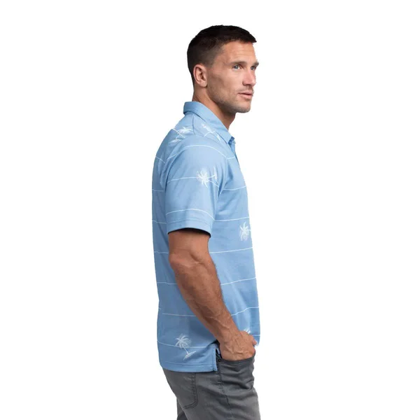 TravisMathew Baumen Around Polo Heather Blue, S