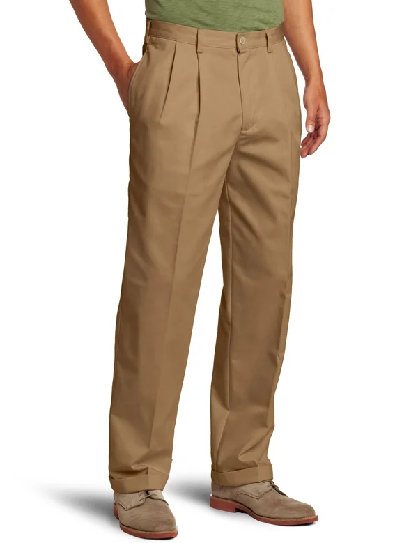 Izod Men's Wrinkle-Free Pleated American Chino Pant