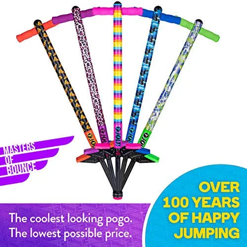 Flybar Foam Jolt Pogo Stick for Kids Age 5 and Up, Between 40 to 80 Pounds, Beginners Kids Pogo Stick for Boys and Girls (Rainbo