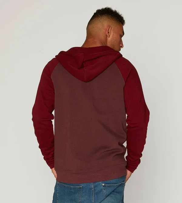Men's Threads for Thought Raglan Hoodie, Size Small - Burgundy