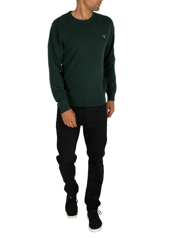 Gant Super Fine Lambswool Crew Neck Sweater, Green