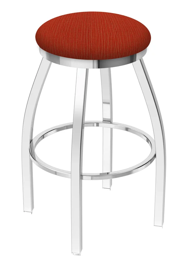 Holland Bar Stool 802 Misha 36x22 Swivel Extra Tall Bar Stool with Chrome Finish and Graph Poppy Seat