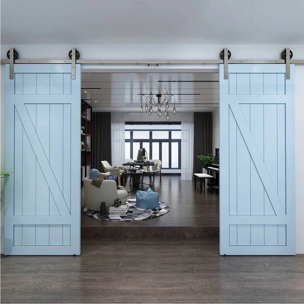Colonial Elegance Country Unfinished Pine Barn Door Slab 42 in.
