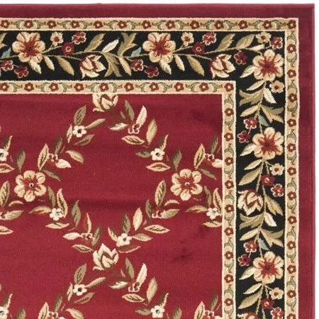 Astoria Grand Taufner Power Loomed Red/Black Area Rug, Size: Runner 2'3 inch x 12'
