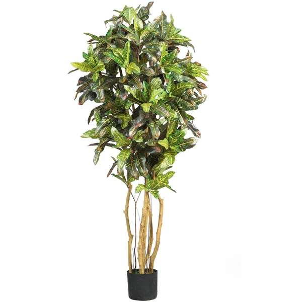Nearly Natural 5 ft. Croton Silk Tree