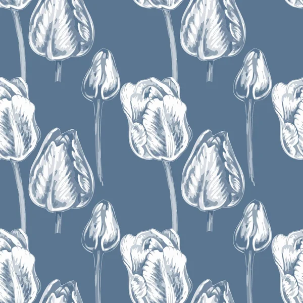 Hartous Vintage Tulips Removable Wallpaper, Size: 10&Large x 24W, Gray