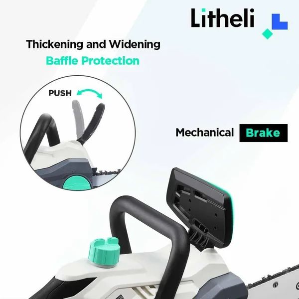 Litheli 40V Cordless Chainsaw 14 Inches with Brushless Motor, 2.5Ah Battery and Charger
