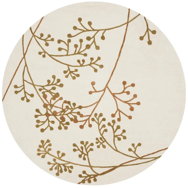 Safavieh Soho Rug SOH305B Ivory - Orange, 8& x 8& Round