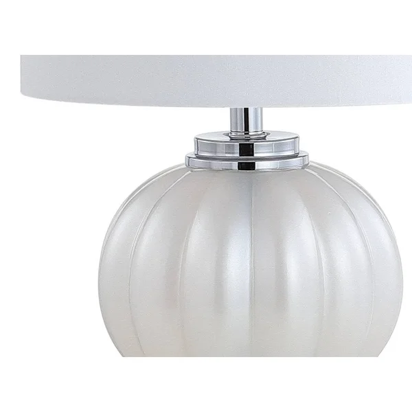 Jonathan Y Pearl 17.5 in. White/Chrome Glass/Crystal LED Table Lamp