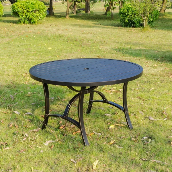 Brazos 48 inch Patio Aluminum Round Dining Table - N/A