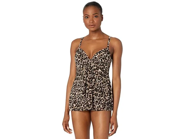 Miraclesuit Belle Gattino Marina Tankini Swim Top, Brown (6530125) 10