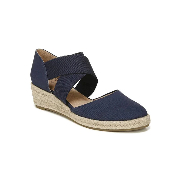 LifeStride Women's Keaton Espadrille Wedge - Navy Solid Canvas