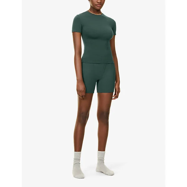 SKIMS Plus Size Cotton Jersey T-Shirt - Dark Green, 2x