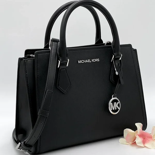 Michael Kors Bags - Michael Kors Hope Medium Messenger, Color: Black/Silver, Size: Os, Bag_Zz&s Closet