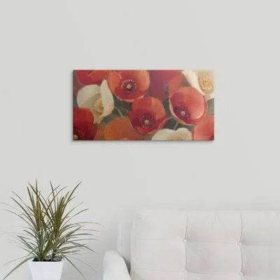 &Poppies Bloom I& Albena Hristova Graphic Art Print Charlton Home Format: Canvas - Size: 12x22 H x 24x22 W x 1.5x22 D