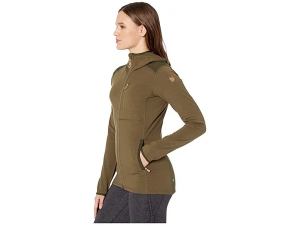 Fjallraven Keb Fleece Hoodie Women's Sweatshirt Laurel Green/Deep Forest : Xxs