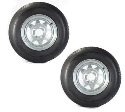 2-pk Americana Trailer Tire on Rim St175/80d13 Load C 5 Lug Galvanized Spoke
