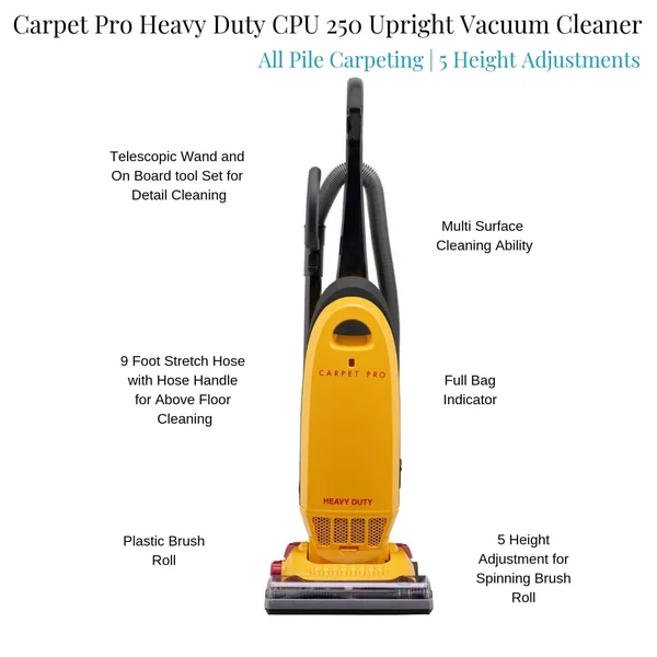 Carpet Pro CPU-250 Household Upright Vacuum with Tools
