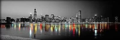 iCanvas &Color Pop Reflection in Lake Michigan&& by Panoramic Images (12x22 x 36x22 x 0.75x22 (3pc) - Includes Hardware), Blue