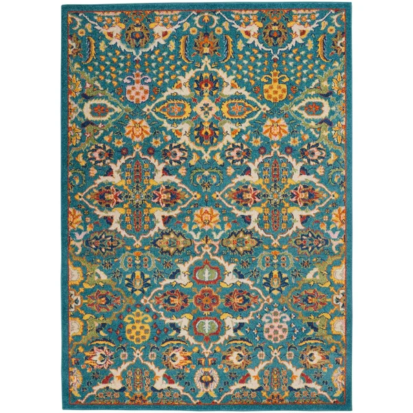 Nourison Allur ALR03 Area Rug - Navy Multicolor, 9& x 12&