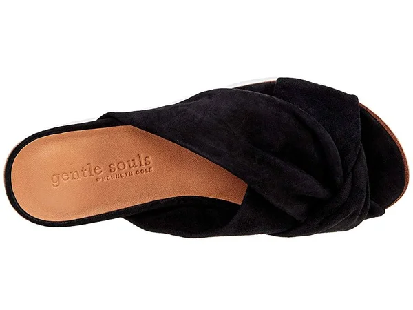 Gentle Souls by Kenneth Cole Lavern Braid Suede Sandal, 9.5, Black