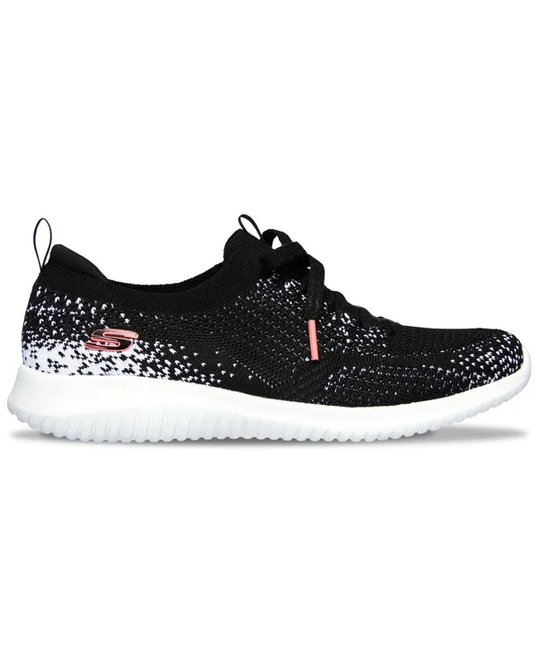 Skechers Women's Ultra Flex Twilight Twinkle Sneaker, Black/White