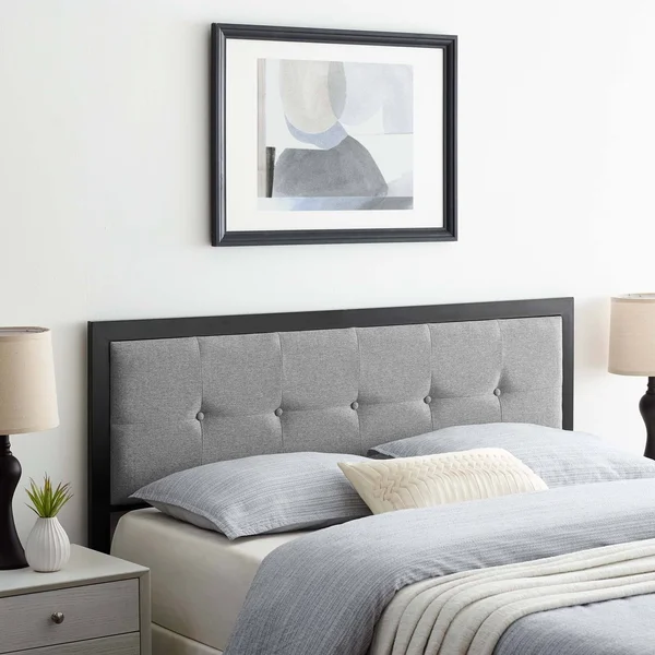 Modway Teagan Tufted Queen Headboard - Black Light Gray