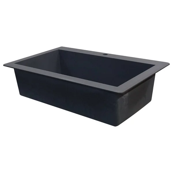 Transolid Radius Drop-In 33-in x 22-in Grey Single Bowl 2-Hole Kitchen Sink in Gray, RTSS3322-17-CA
