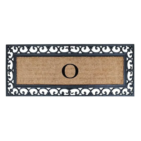 Exclusive Hand Crafted Myla Monogrammed Entry Doormat - 17.7x22 x 47.25x22 - O, 47.25" x 17.7"