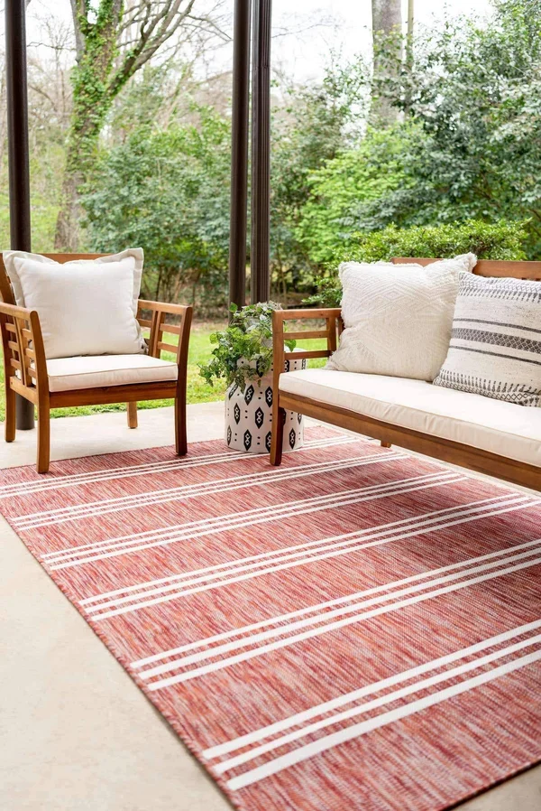 Jill Zarin Anguilla Indoor Outdoor Rug - Red, 6x9 ft
